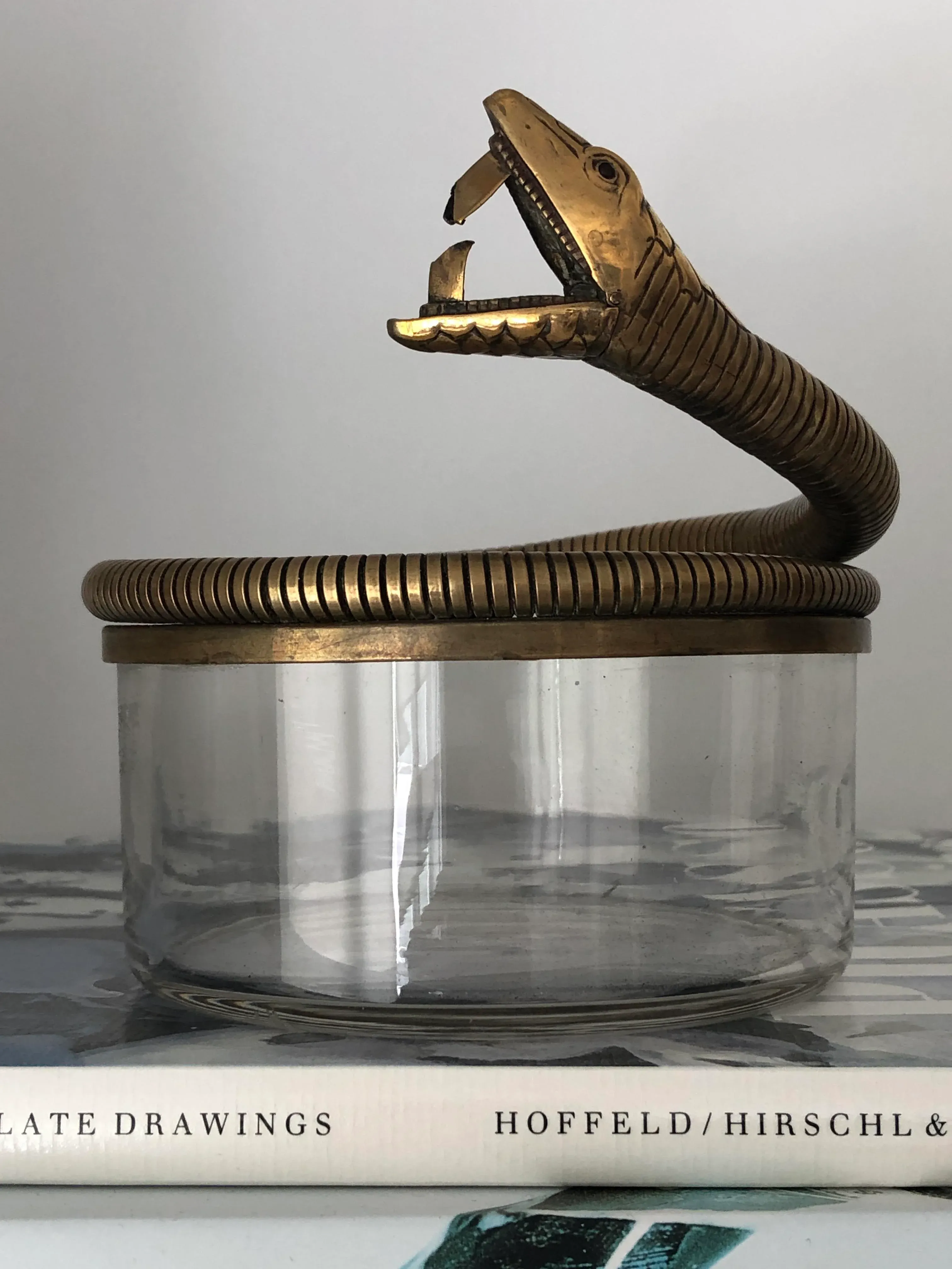 Austrian Deco Snake Ashtray With Cigar Cutter | Chairish