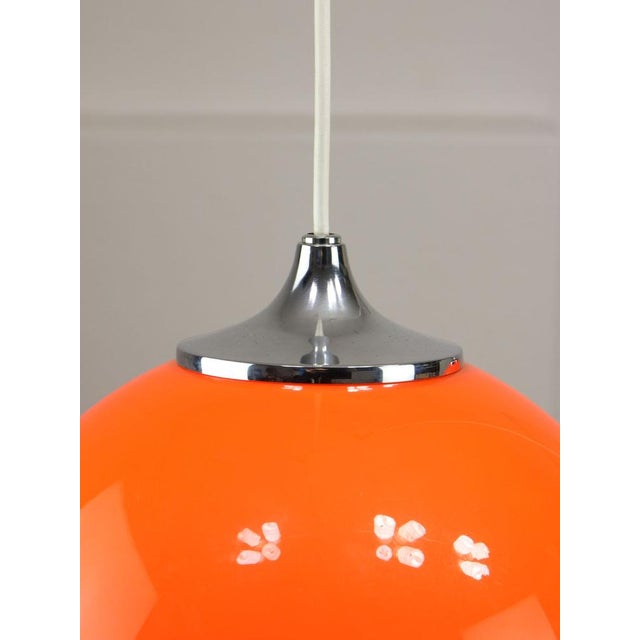 Space Age Italian Orange Pendant Lamps, Set of 2 For Sale - Image 12 of 18