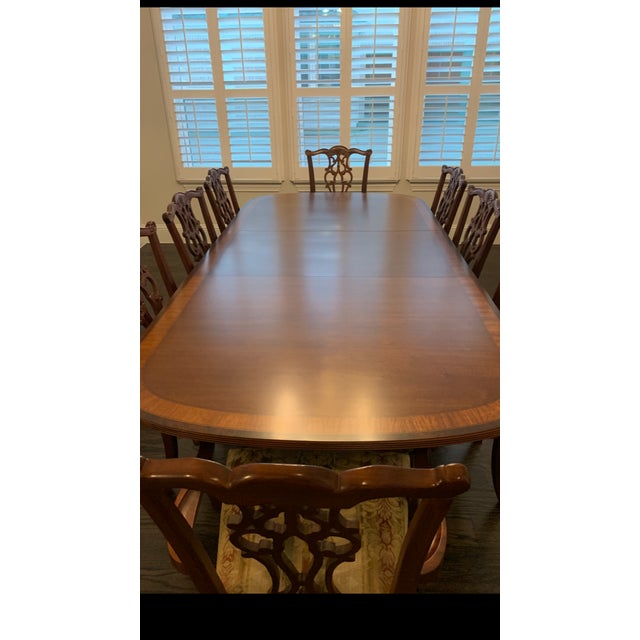 Ethan Allen 18th Century Mahogany Chippendale Dining Table Chairish