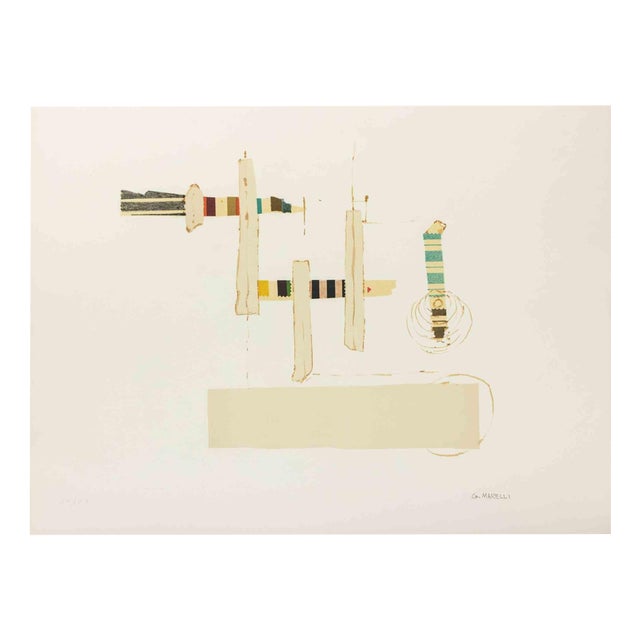 Giulio Marelli, Totem, Lithograph, 1970s For Sale