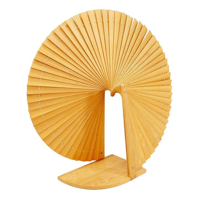 Modern Fan-Shaped Pine Screen, France, 1970s For Sale