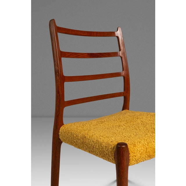 Bespoke Danish Modern Model No. 78 Ladderback Chair in Teak & Bouclé by Niels Møller for j.l. Møllers Møbelfabrik, Denmark, C. 1960's For Sale - Image 12 of 18