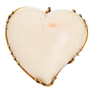 Huge Angel Skin Coral Heart Ring 60s Vintage 18k Yellow Gold Cocktail Jewelry size 5