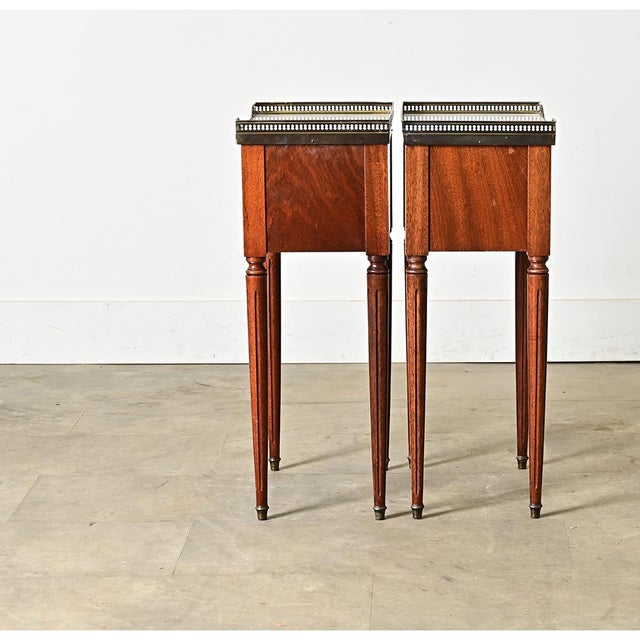 Early 20th Century French Vintage Pair of Louis XVI Style Bedside Tables For Sale - Image 5 of 8
