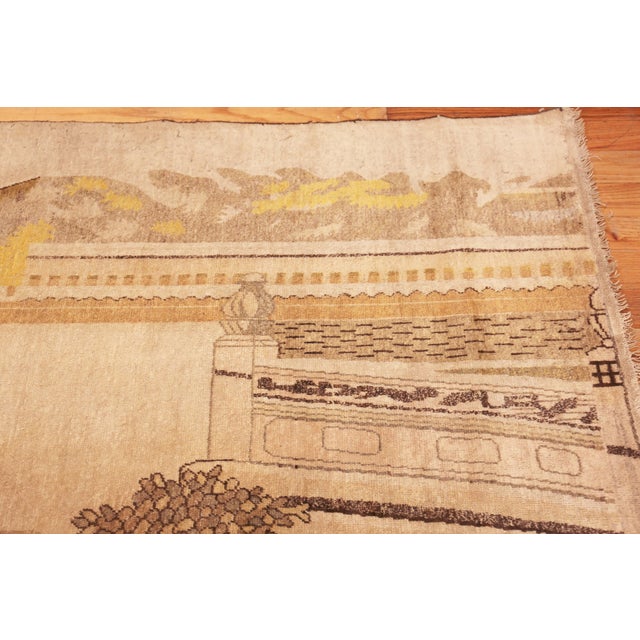 Ivory Nazmiyal Collection Antique East Turkestan Khotan Rug For Sale - Image 8 of 11