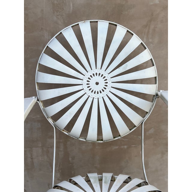 White French François Carré Sunburst Garden Rocker Chair For Sale - Image 8 of 12