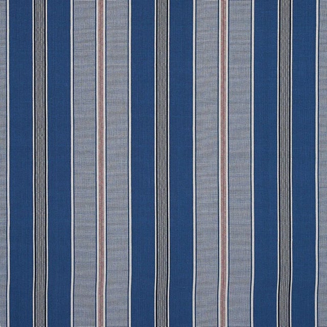 Sample - Schumacher X A Rum Fellow Scoop Stripe Fabric in Neptune For Sale