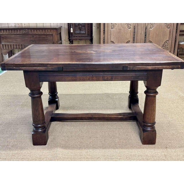 Late 19th Century English Monastery Table with Extensions in Elm and Oak For Sale - Image 13 of 18