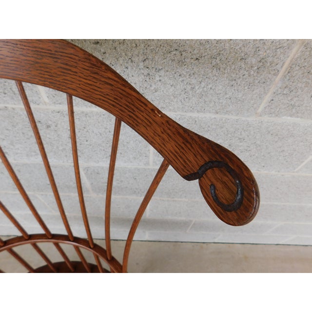 Wood Custom Hand Made Pennsylvania Comb Back Swivel Windsor Armchair For Sale - Image 7 of 18