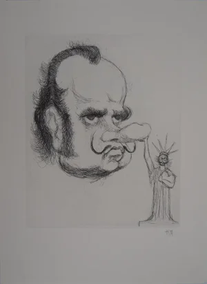 Tim, Dali as Richard Nixon, Original Signed Etching