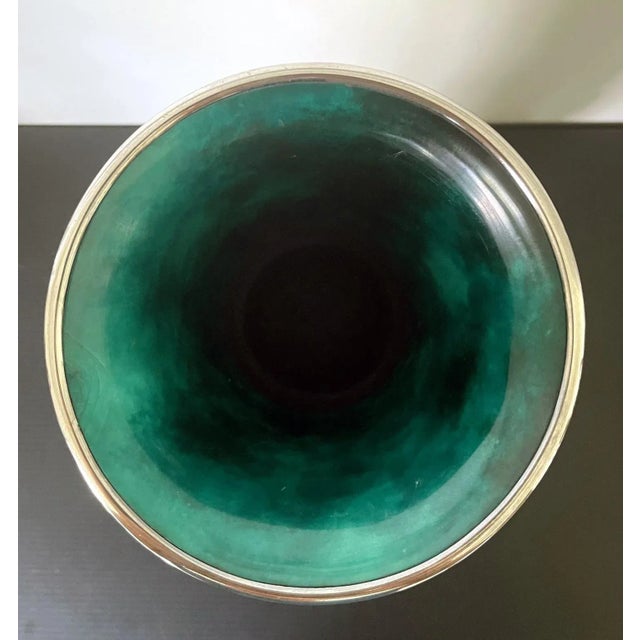 Japanese Cloisonne Vase with Silver Inlays by Ando Jubei For Sale - Image 11 of 12