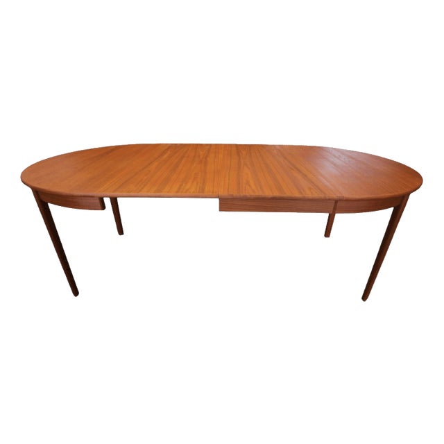 Round Teak Dining Table in Teak with Double Inserts by C.J. Rosengaarden, 1960s For Sale
