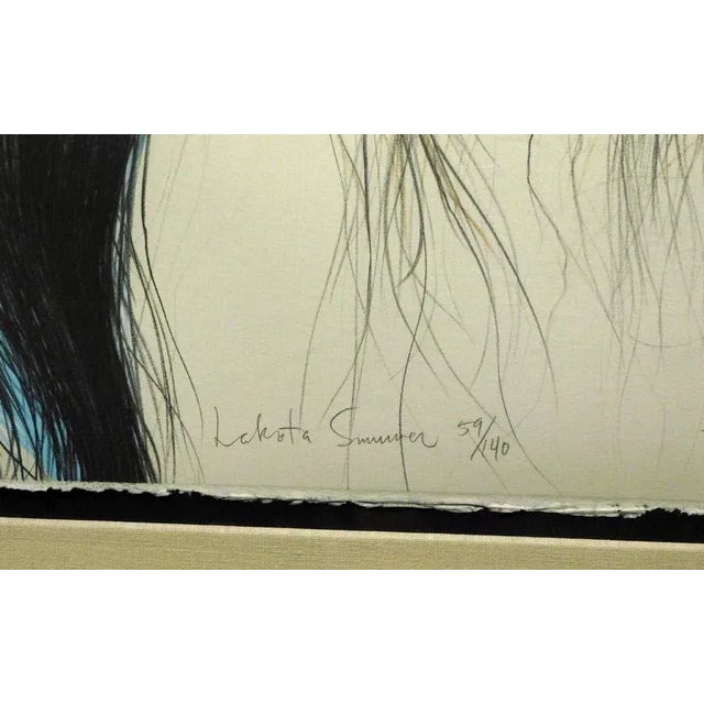 1980s Frank Howell "Lakota Summer" Lithograph on Paper With Custom Frame For Sale - Image 4 of 4