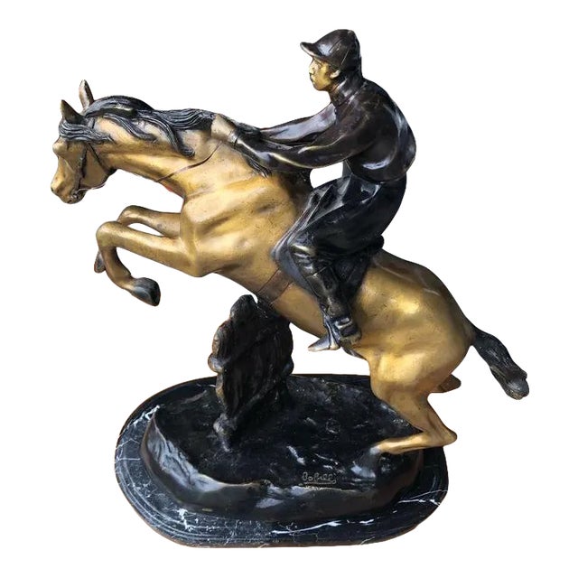 Equestrian Bronze Sculpture “Saut D’Obstacle” (Show Jumping) After Antoine Bofill For Sale