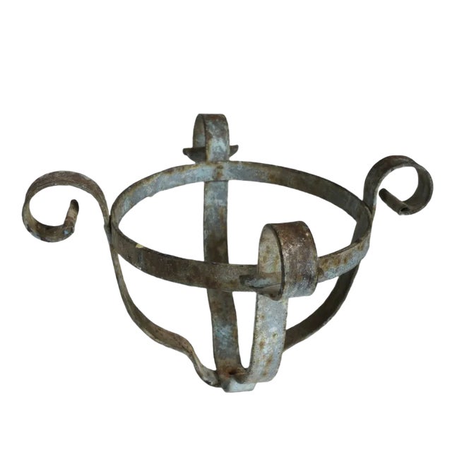 Antique Iron Vase Holders, Set of 2 For Sale