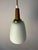 Opal Glass Pendant Lamp with Teak and Brass Cable, Denmark For Sale - Image 9 of 11