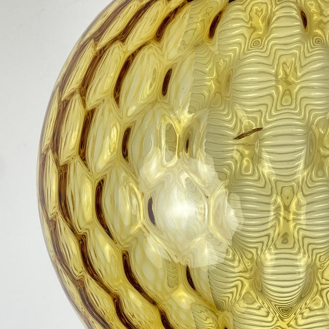 Vintage Yelllow Murano Sphere Ball Pendant Lamp, Italy, 1970s For Sale - Image 17 of 18