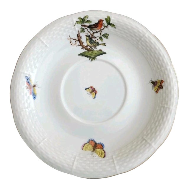Early 20th Century Herend Rothschild Bird Saucer for Cream Soup Bowl For Sale