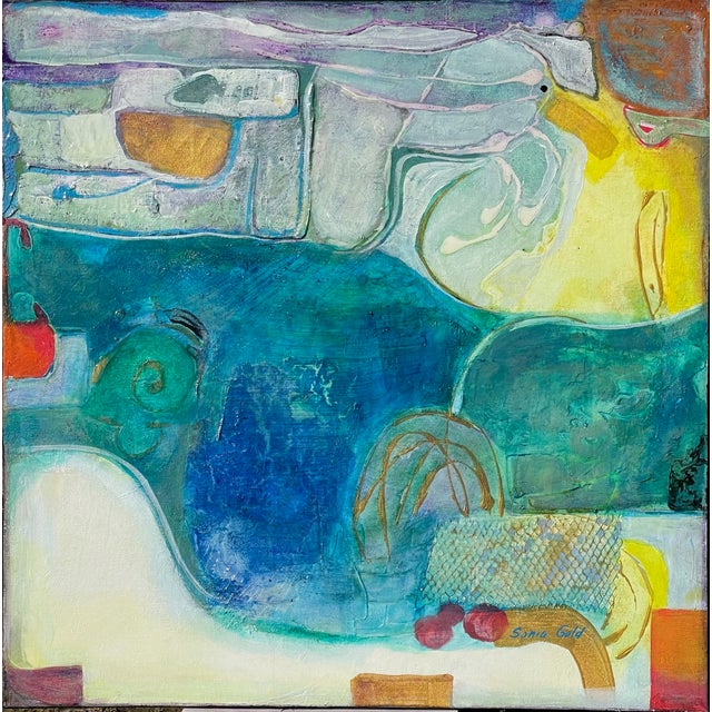 "Save our oceans III" Original Abstract Contemporary painting done with Oil and Acrylic paints on canvas. This painting is...