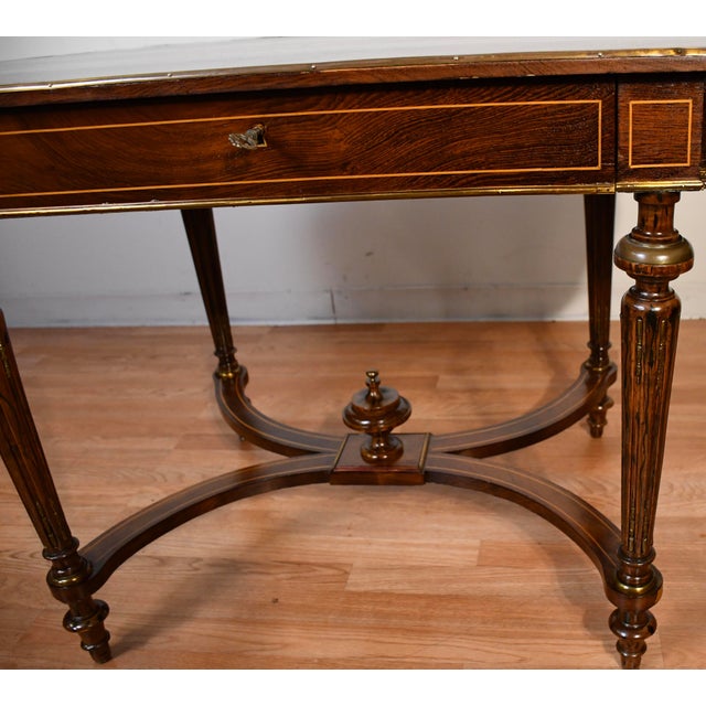 Late 19th Century 19th French Louis XV Rosewood Inlaid Center Table With Ormolu Mounts Desk For Sale - Image 5 of 18