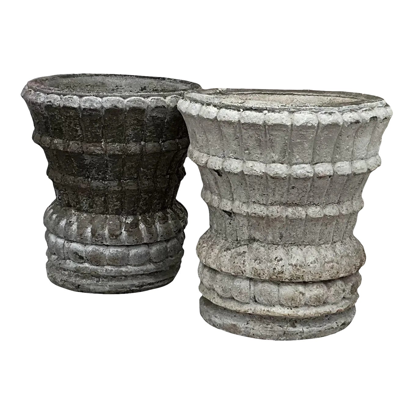 Mid-Century Cast Concrete English Garden Style Pots / Planters ...
