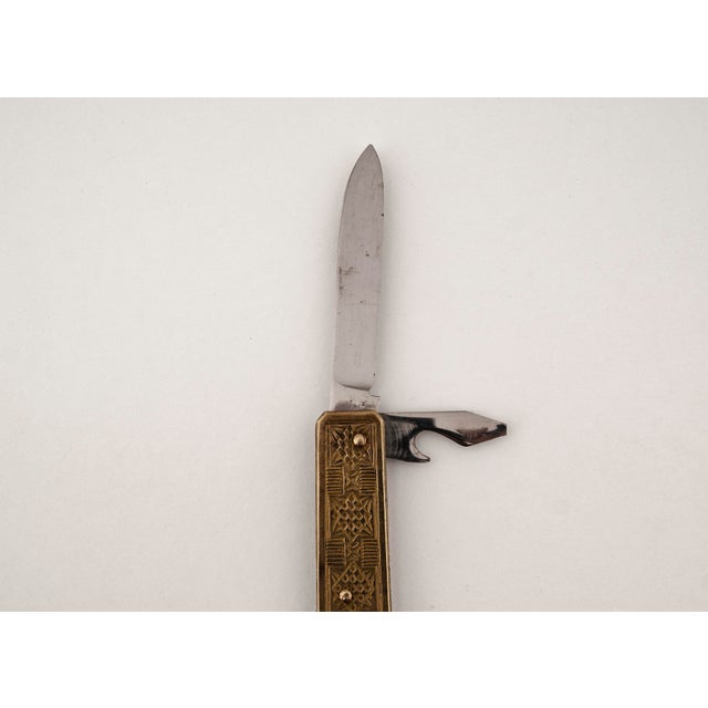 Vintage Art Nouveau Mens Brass Pocket Multi-Tool, 1950s For Sale - Image 13 of 18