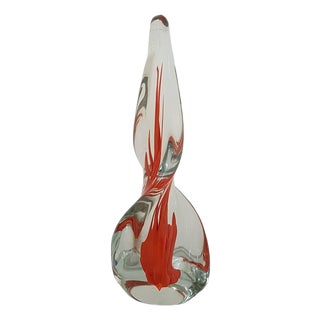 Venini Glass Spiraling Obelisk in Sommerso Glass, Italy, 1951 For Sale