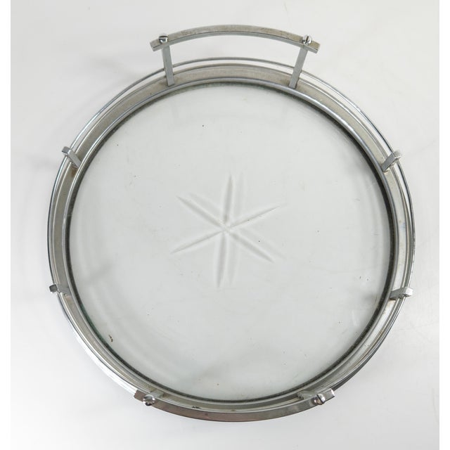 Mid-Century Crome Plated Decorative Serving or Bar Tray For Sale - Image 9 of 13