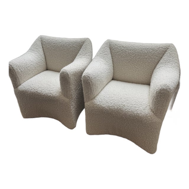 Mario Bellini for Cassina Tentazione Bouclé Accent Chairs For Sale