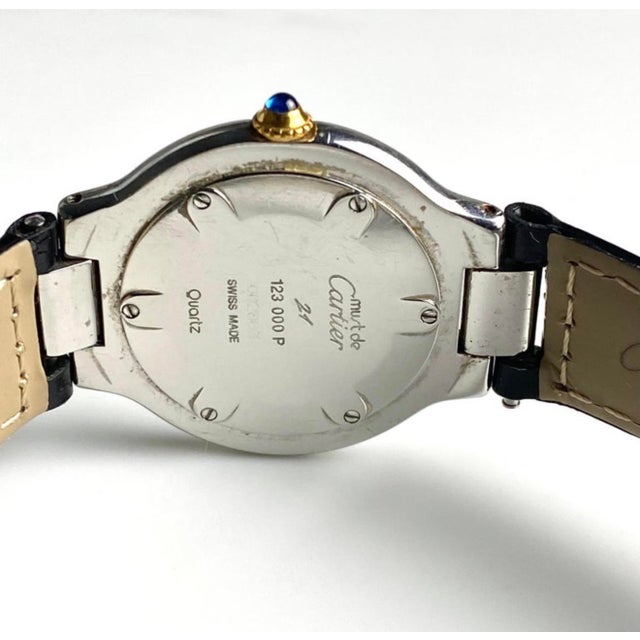 1980s 1980s Cartier Must De Cartier 21 Quartz Watch, Stainless Steel & Gold For Sale - Image 5 of 18