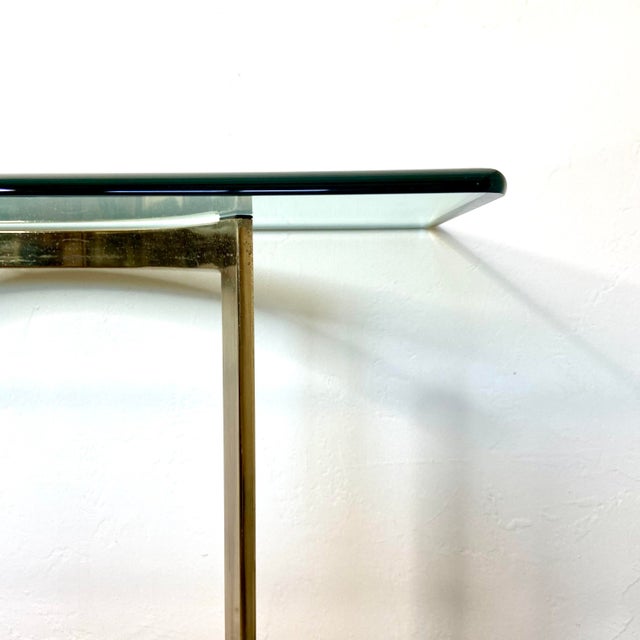 Mid 20th Century Hollywood Regency Style Glass and Brass Console Table For Sale - Image 11 of 13