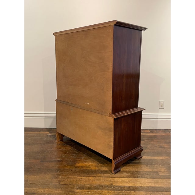 Chocolate 1980s Traditional Cherry Tall Dresser/High Boy For Sale - Image 8 of 10