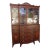 Mahogany Inlay 2 Part Breakfront China Display Cabinet With Desk For Sale
