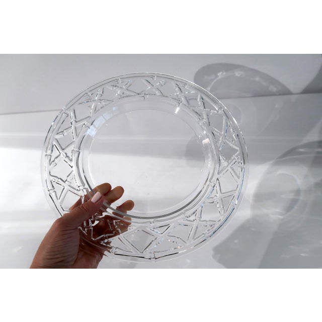 Vintage Crystal Bamboo Basket Weave Pattern Platter from Tiffany & Co., 1990s For Sale - Image 6 of 6
