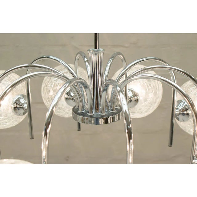 Metal Orbital 10-Arm Chrome Hanging Lamp, 1960s For Sale - Image 7 of 12