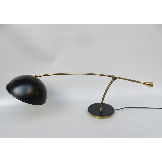 1950s Large Table Lamp in Brass & Anthracite, Italy, 1950s For Sale - Image 5 of 18