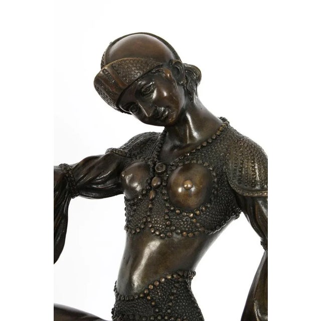 Vintage Art Deco Bronze Dancing Girl After Chiparus, Mid 20th Century For Sale - Image 6 of 16