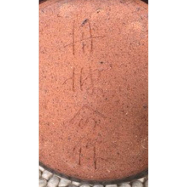 Oversized 17" Vintage Japanese Studio Pottery Floor Vase - Flawless Kuro-Tanba Ware, Six Ancient Kilns, Loop Handles, Wabi-Sabi Decor For Sale In San Francisco - Image 6 of 6