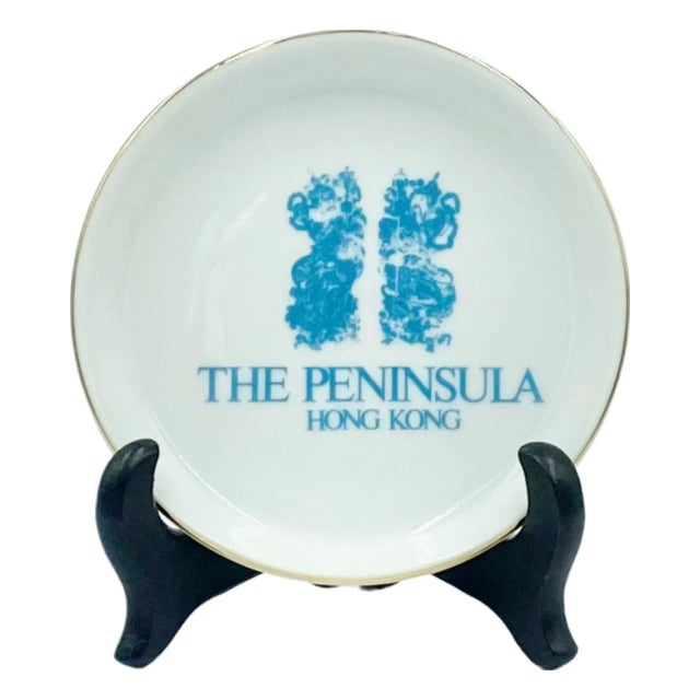 Vintage the Peninsula Hotel Hong Kong Ashtray Trinket Dish White Porcelain For Sale In Washington DC - Image 6 of 12