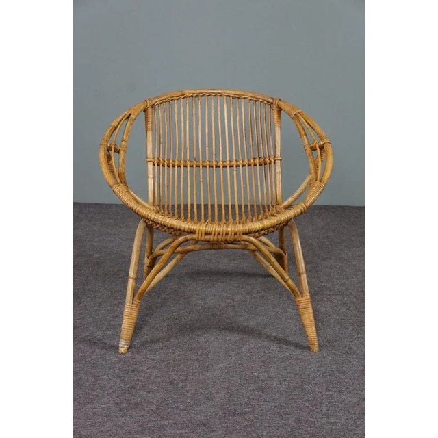 This beautifully designed and rare armchair made in the 1950s' in Holland by Rohé Noordwolde. Description This round...