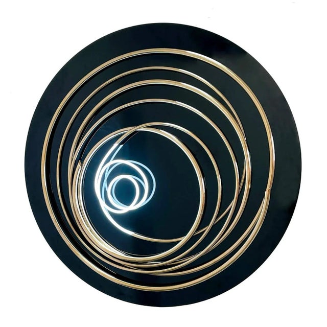 Early 21st Century Mark Beattie, White Neon in Gold Spiral, 2023 For Sale - Image 5 of 5