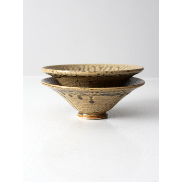 Vintage Handmade Pottery Bowls Pair For Sale - Image 13 of 13