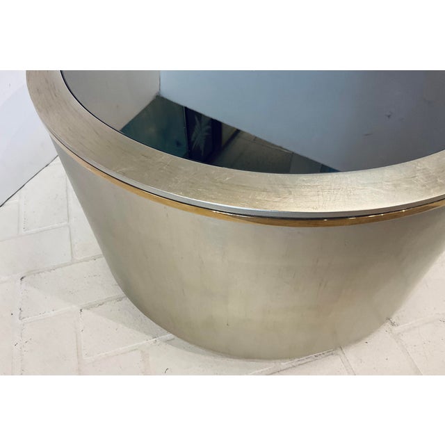 Caracole Caracole Modern Silver Leaf Circle in Time Cocktail Table For Sale - Image 4 of 5