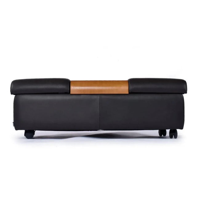 2010s Fjords Amsterdam Brown Leather Scandinavian Storage Bench and Coffee Table For Sale - Image 5 of 12