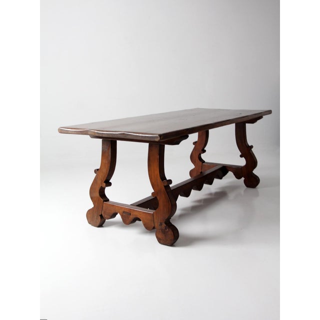 Antique Spanish Revival Trestle Table For Sale - Image 4 of 18