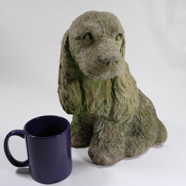 Gray Late 20th Century Concrete Garden Cocker Spaniel Dog Statue For Sale - Image 8 of 11