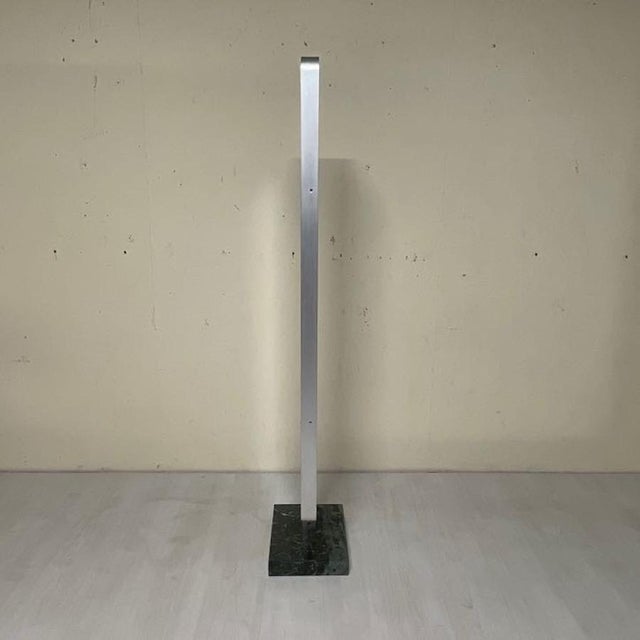 Vintage Italian Floor Mirror in Aluminum and Green Marble, 1970s For Sale - Image 9 of 15