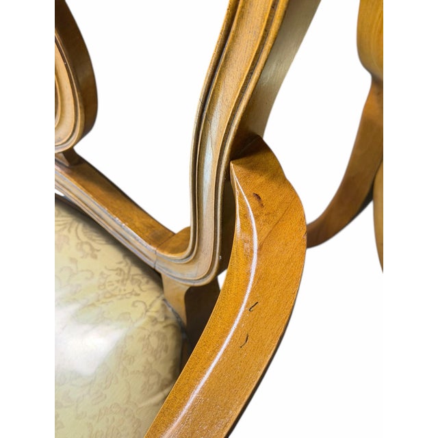 Vintage Country French Solid Walnut Dining Chairs Set of 6 For Sale - Image 10 of 11