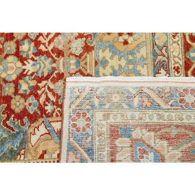 Tan 1920s Antique Persian Bakhtiari Wool Rug With a Tan Color and Allover Pattern For Sale - Image 8 of 9