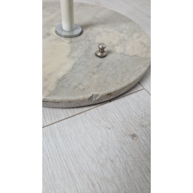 Glass Torcion Model Floor Lamp in White, Chrome, White Glass and Marble Base from Stilnovo, 1950s For Sale - Image 7 of 14